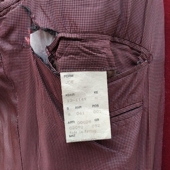 Vintage Cashmere Sport Coat Suit Jacket Blazer Strellson Burgundy Red 45" Chest - Picture 9 of 10